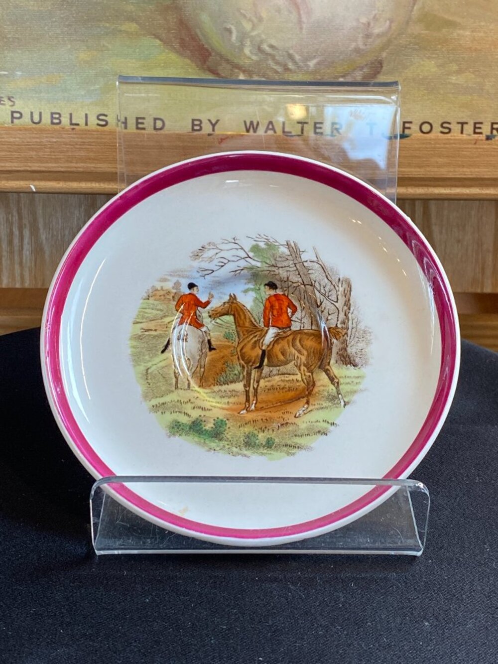 Vintage Copeland Spode England Herring's Hunt "The Hunt Red" Saucer The Find 6